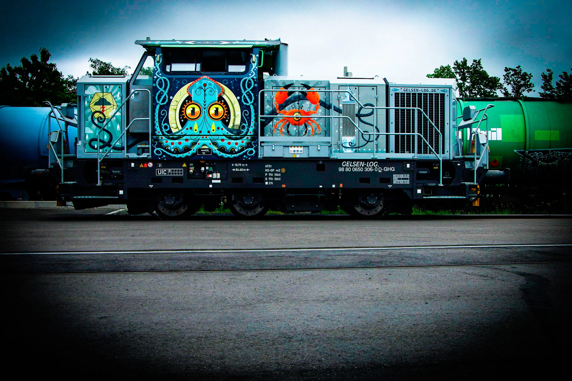 Graue Diesellokomotive